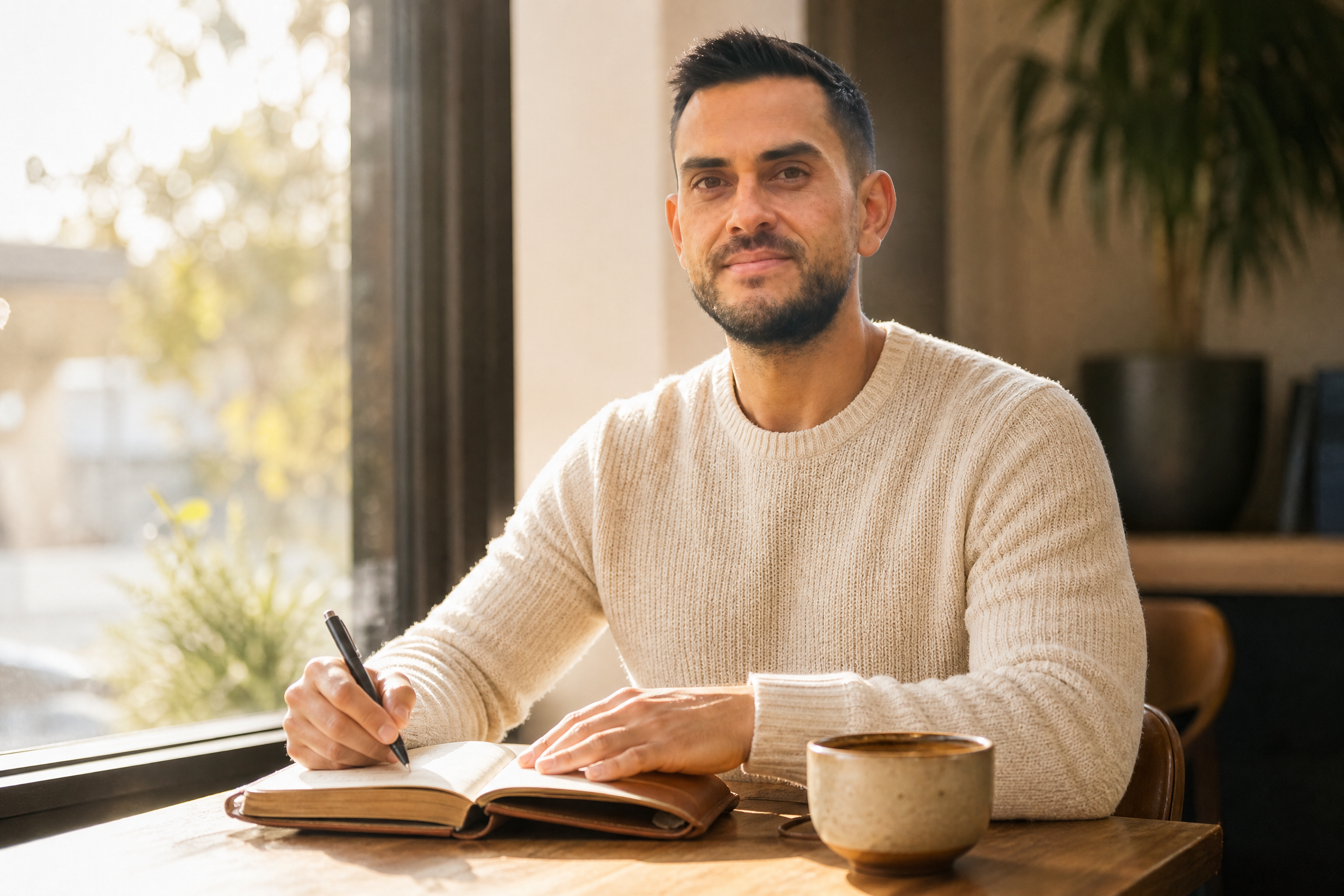 Sean Ali writing and planning his next goal