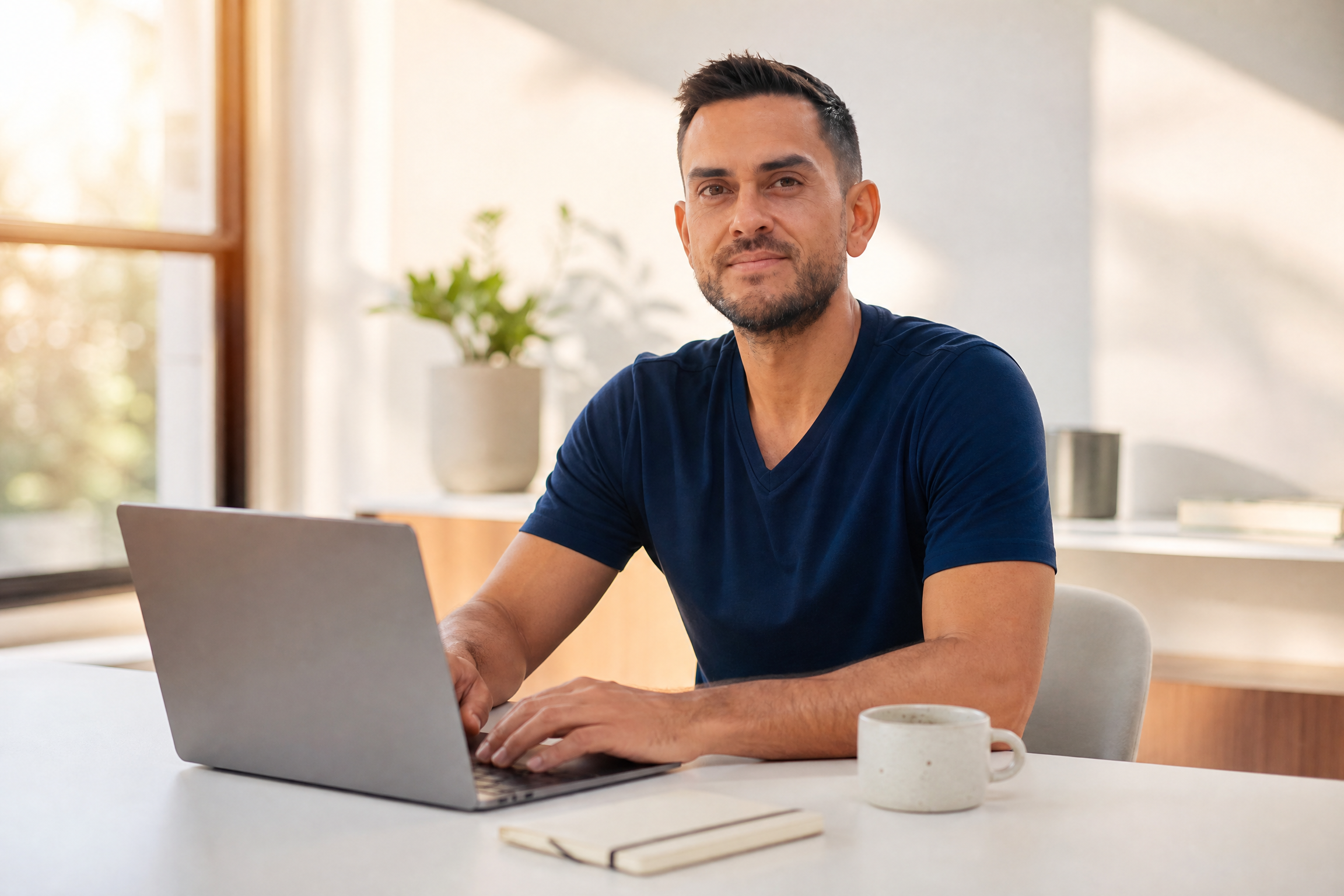 Sean Ali working at his desk